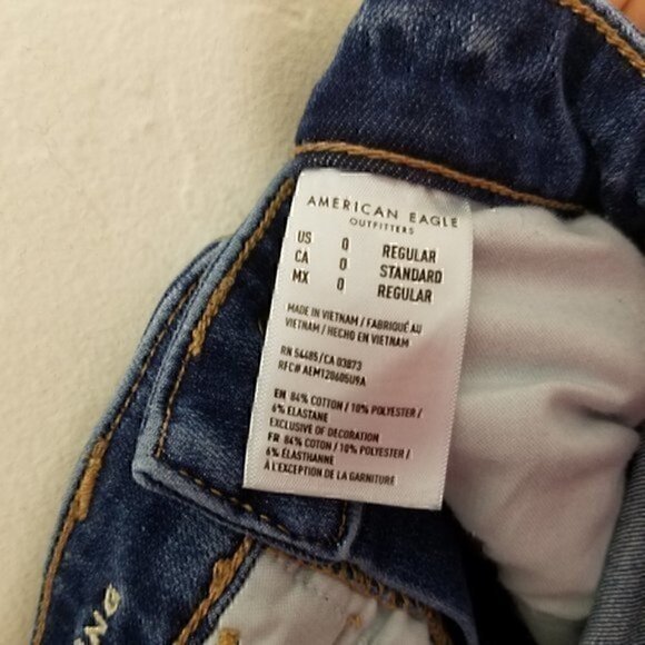 American Eagle Super Hi-Rise Jegging The Dream Jeans Distressed Size 0 - Picture 8 of 8